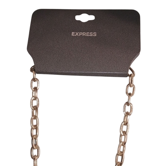 NWT Express Black and Gold Tassel Chain Necklace - Picture 3 of 3